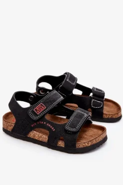 Dziecięce Lekkie Sandałki Na Rzepy Big Star LL374141 Czarne