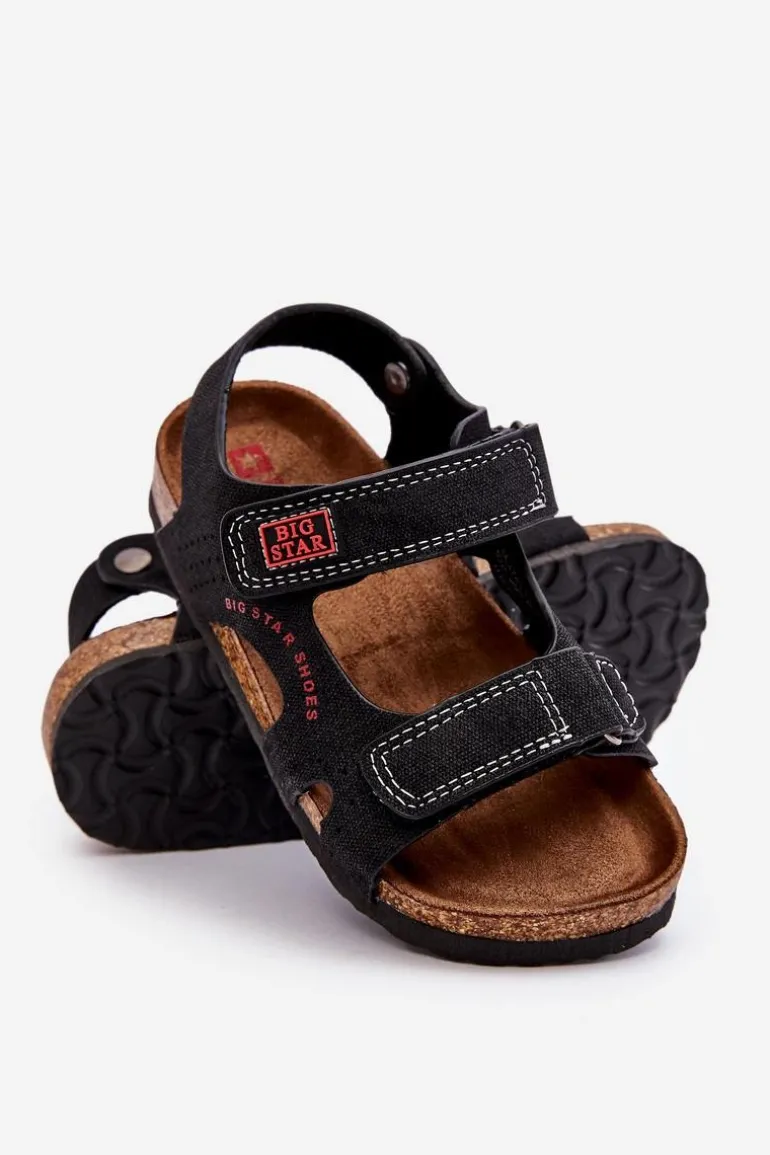 Dziecięce Lekkie Sandałki Na Rzepy Big Star LL374141 Czarne