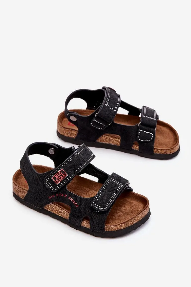 Dziecięce Lekkie Sandałki Na Rzepy Big Star LL374141 Czarne