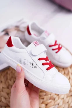 Dziecięce Trampki Na Rzep Big Star DD374106 Biało-Czerwone