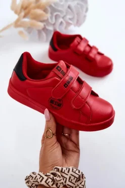 Dziecięce Trampki Na Rzepy Big Star DD374030 Czerwono-Czarne