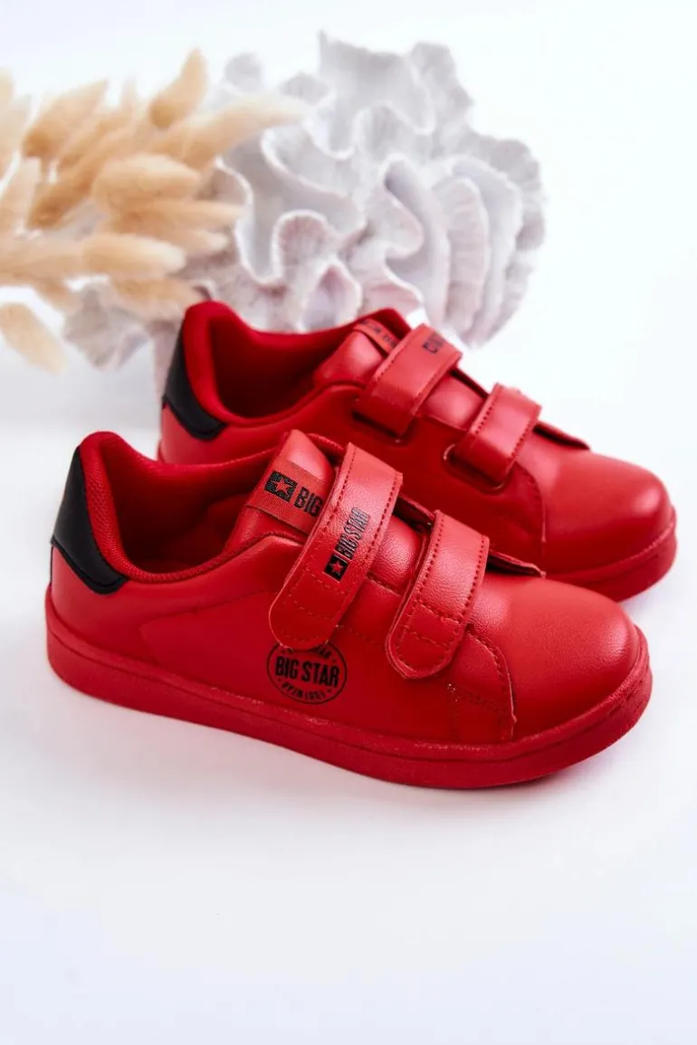Dziecięce Trampki Na Rzepy Big Star DD374030 Czerwono-Czarne