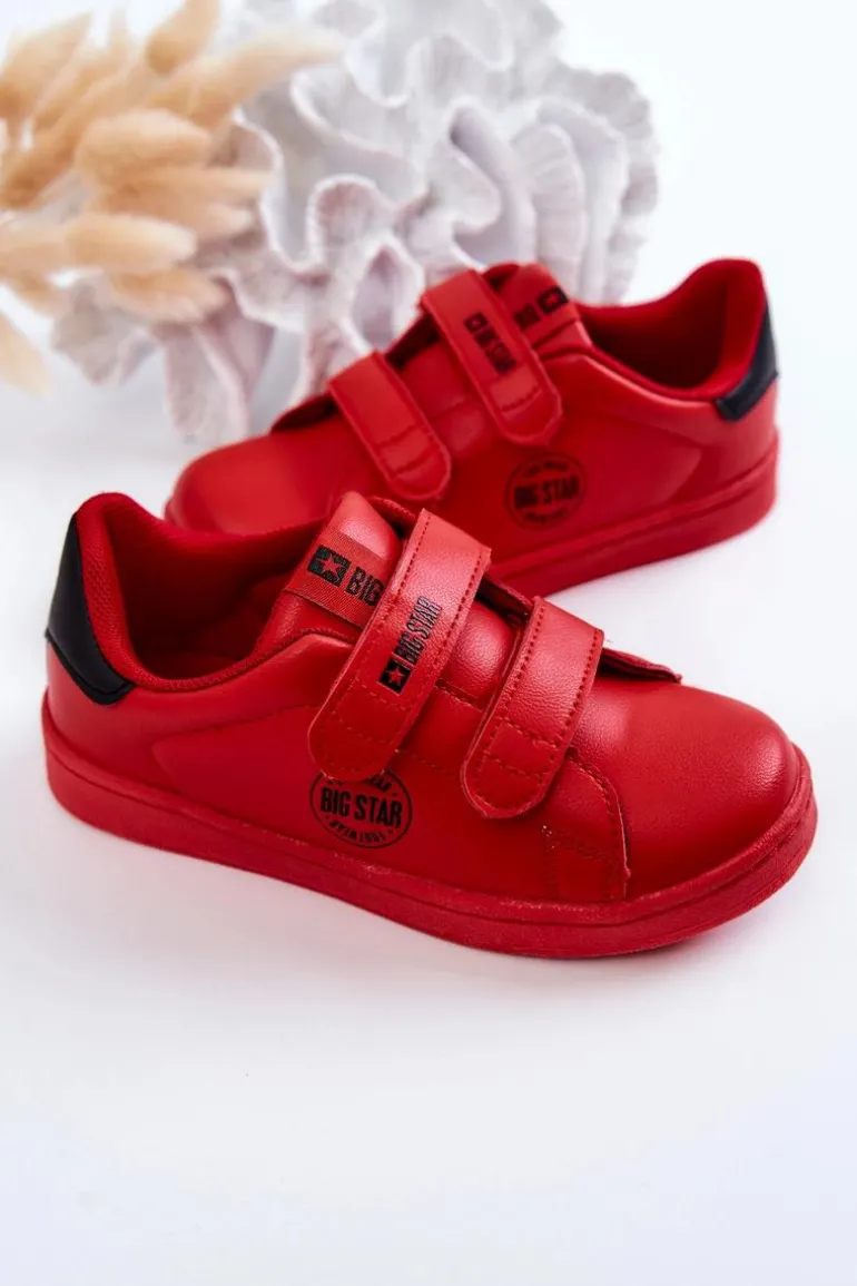 Dziecięce Trampki Na Rzepy Big Star DD374030 Czerwono-Czarne