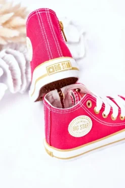 Dziecięce Wysokie Trampki Z Suwakiem BIG STAR HH374137 Różowe