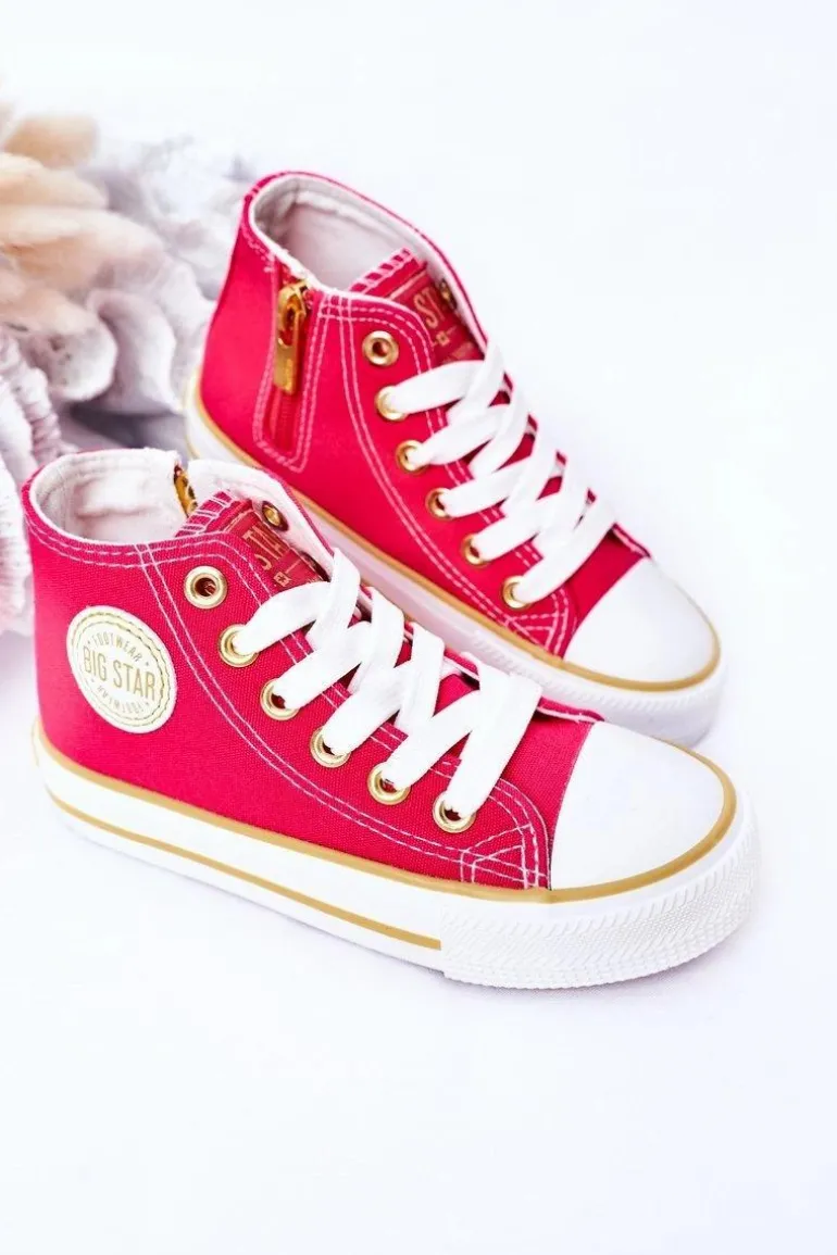 Dziecięce Wysokie Trampki Z Suwakiem BIG STAR HH374137 Różowe