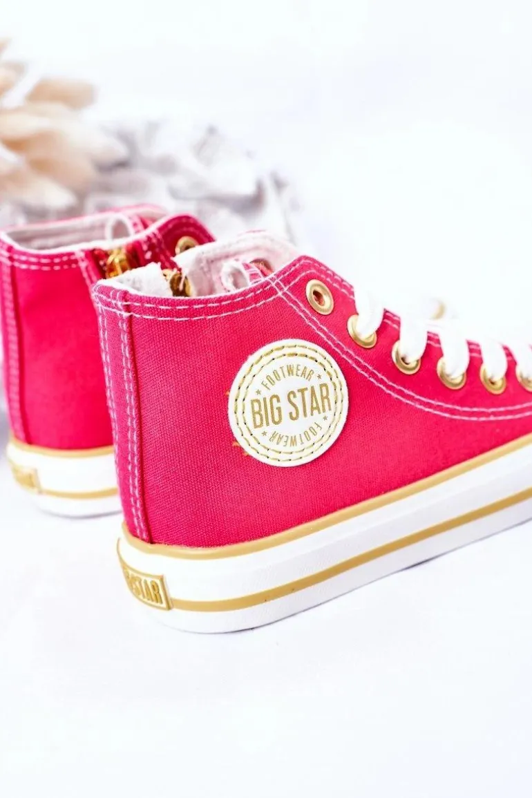 Dziecięce Wysokie Trampki Z Suwakiem BIG STAR HH374137 Różowe