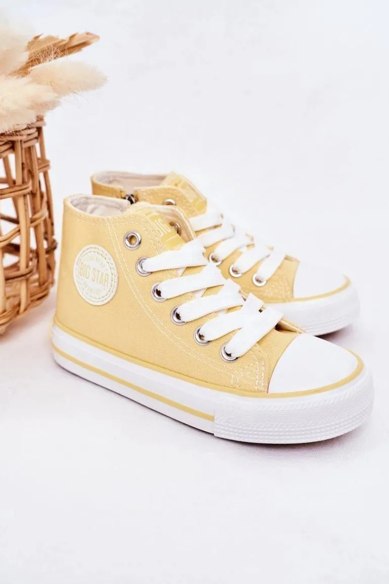 Dziecięce Wysokie Trampki Z Suwakiem BIG STAR HH374138 Żółte