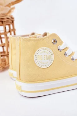 Dziecięce Wysokie Trampki Z Suwakiem BIG STAR HH374138 Żółte
