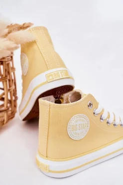 Dziecięce Wysokie Trampki Z Suwakiem BIG STAR HH374138 Żółte