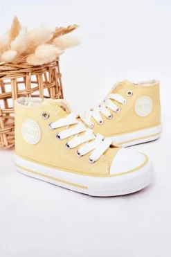 Dziecięce Wysokie Trampki Z Suwakiem BIG STAR HH374138 Żółte