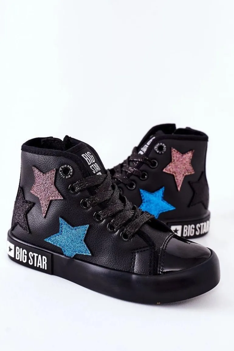Dziecięce Wysokie Trampki Z Suwakiem BIG STAR II374028 Czarne