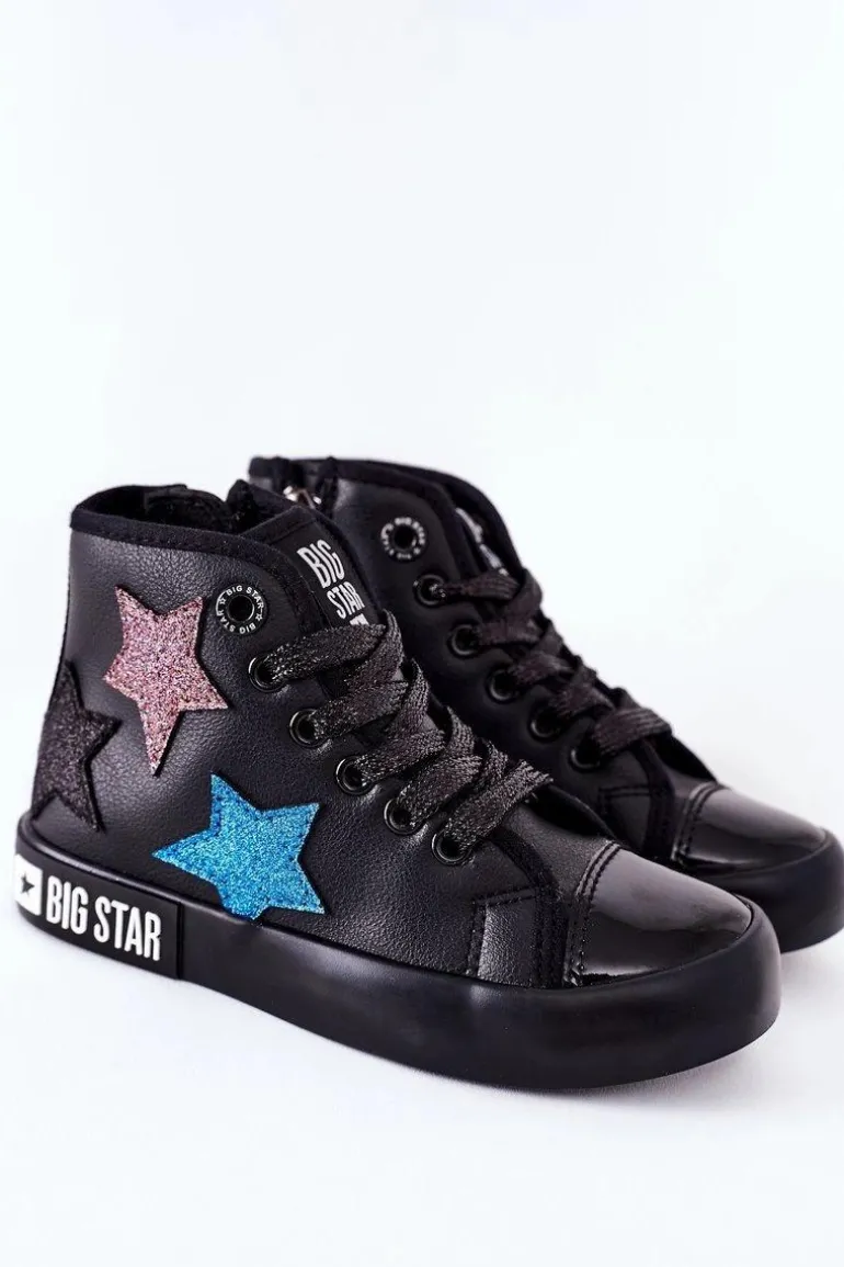 Dziecięce Wysokie Trampki Z Suwakiem BIG STAR II374028 Czarne