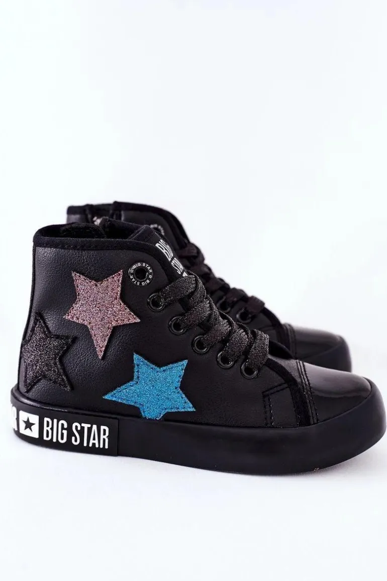 Dziecięce Wysokie Trampki Z Suwakiem BIG STAR II374028 Czarne
