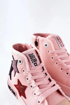 Dziecięce Wysokie Trampki Z Suwakiem BIG STAR II374030 Różowe