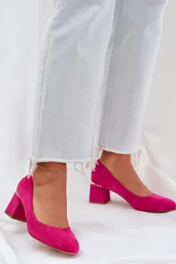 Eko Zamszowe Czółenka Na Słupku Fuksja Veniffia