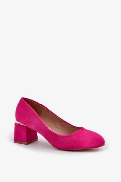 Eko Zamszowe Czółenka Na Słupku Fuksja Veniffia