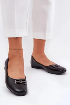 Eleganckie Baleriny Damskie Z Ozdobą Vinceza 62206 Czarne