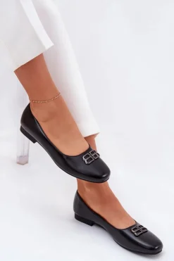 Eleganckie Baleriny Damskie Z Ozdobą Vinceza 62206 Czarne