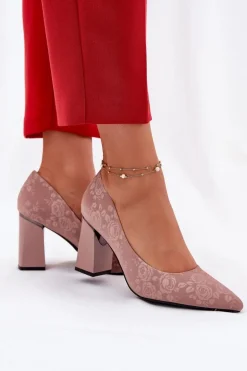 Eleganckie Czółenka Na Słupku W Różowe Vinceza 62223 Różowe