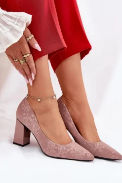 Eleganckie Czółenka Na Słupku W Różowe Vinceza 62223 Różowe