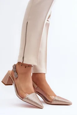 Eleganckie Czółenka W Szpic D&A MR91292-1 Champagne