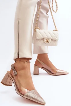 Eleganckie Czółenka W Szpic D&A MR91292-1 Champagne