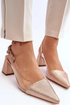 Eleganckie Czółenka W Szpic D&A MR91292-1 Champagne