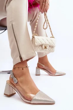 Eleganckie Czółenka W Szpic D&A MR91292-1 Złote