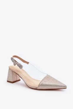 Eleganckie Czółenka W Szpic D&A MR91292-1 Złote