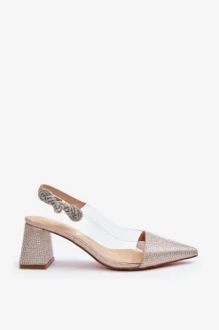 Eleganckie Czółenka W Szpic D&A MR91292-1 Złote