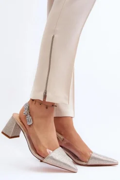 Eleganckie Czółenka W Szpic D&A MR91292-1 Złote