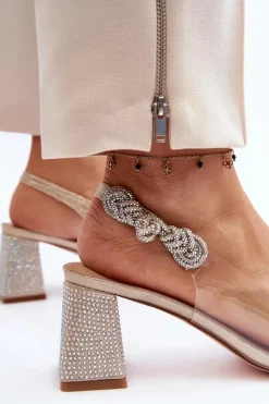 Eleganckie Czółenka W Szpic D&A MR91292-1 Złote