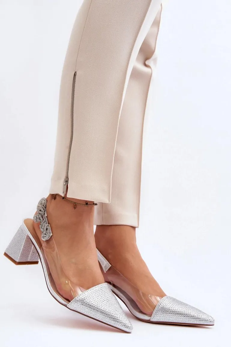 Eleganckie Czółenka W Szpic D&A MR91292-1 Srebrne