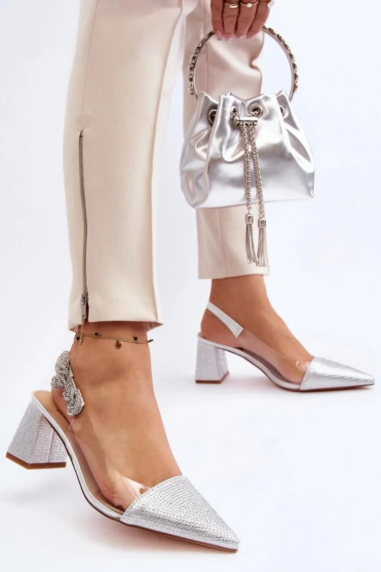 Eleganckie Czółenka W Szpic D&A MR91292-1 Srebrne