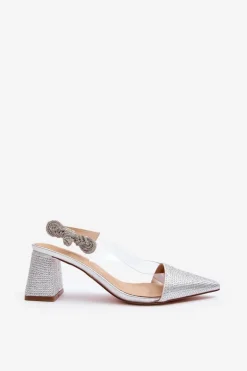 Eleganckie Czółenka W Szpic D&A MR91292-1 Srebrne