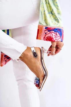 Eleganckie Czółenka Z Ozdobą Srebrne Amalia