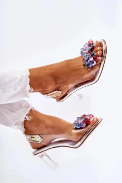 Eleganckie Czółenka Z Ozdobą Srebrne Amalia