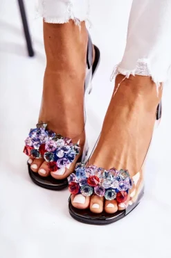 Eleganckie Czółenka Z Ozdobą Czarne Amalia