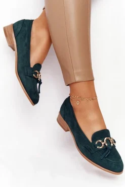 Eleganckie Damskie Mokasyny Vinceza 10585 Zamszowe Zielone