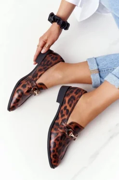 Eleganckie Damskie Mokasyny S.Barski Leopard