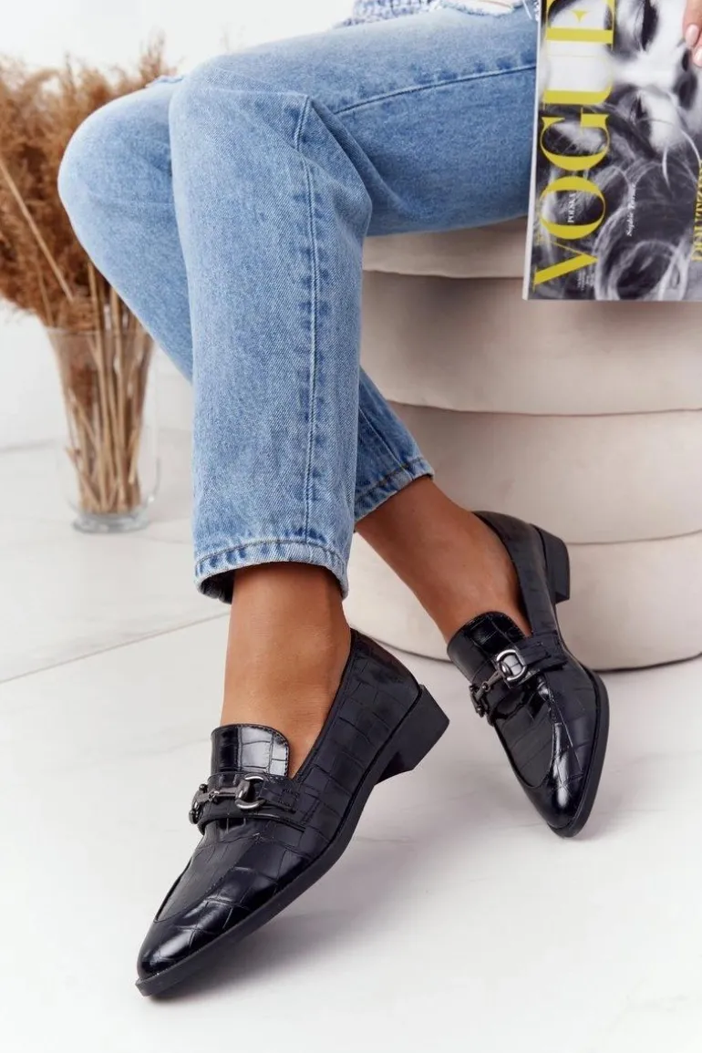 Eleganckie Damskie Mokasyny S.Barski Czarne