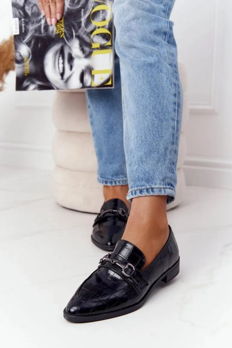 Eleganckie Damskie Mokasyny S.Barski Czarne