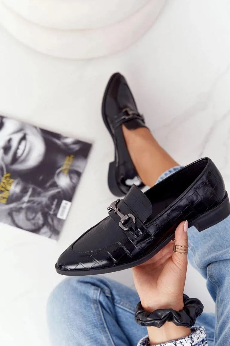 Eleganckie Damskie Mokasyny S.Barski Czarne