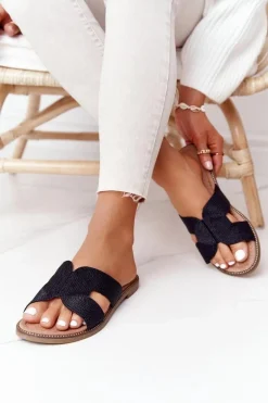 Eleganckie Klapki Damskie S.Barski Czarne