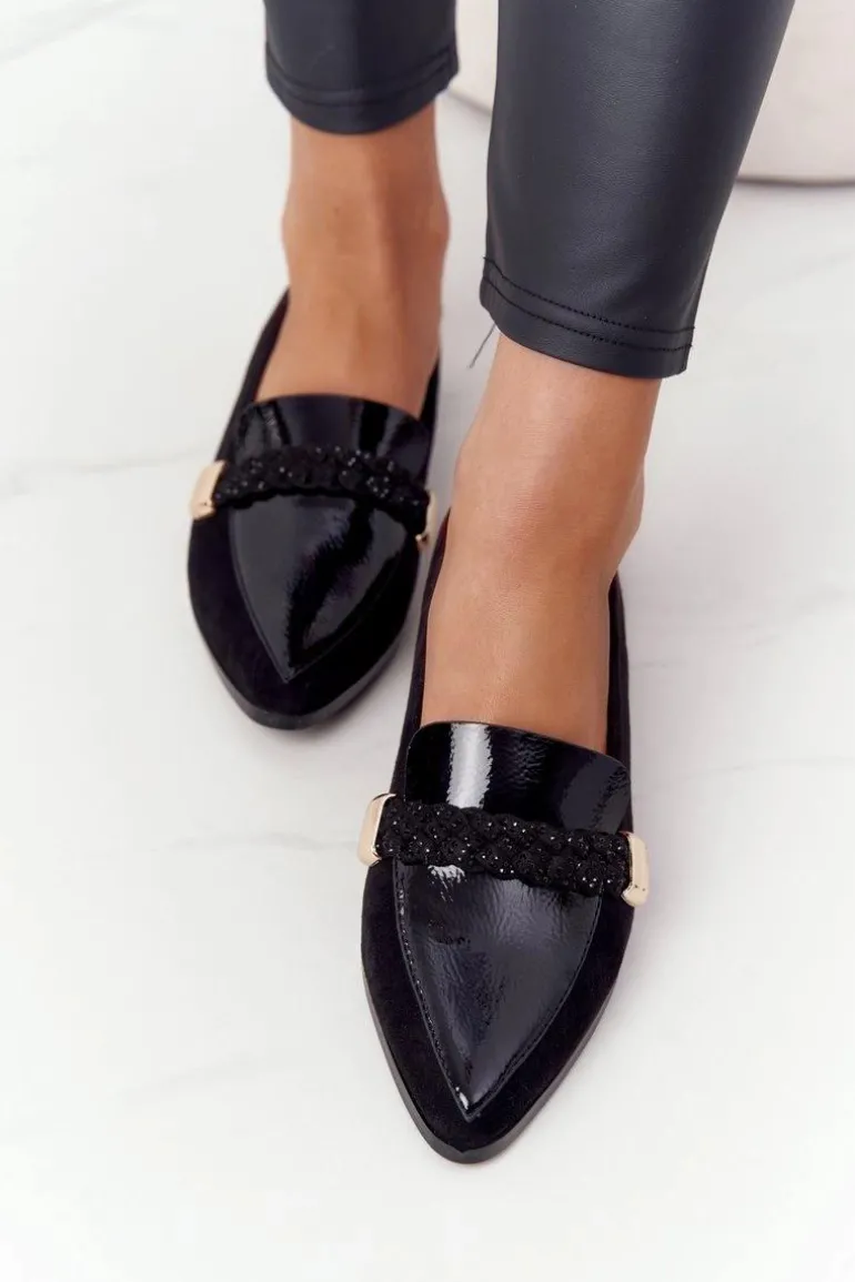 Eleganckie Mokasyny S.Barski Premium Zamszowe Czarne