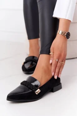 Eleganckie Mokasyny S.Barski Premium Zamszowe Czarne