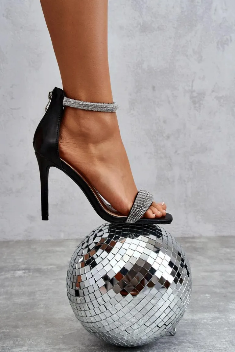 Eleganckie Sandałki Na Szpilce Czarne Patricio