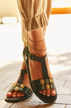 Eleganckie Sandały Damskie Z Ozdobnymi Detalami S.Barski KV27-030 Czarne