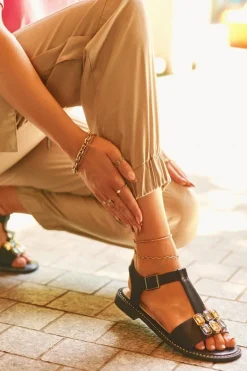 Eleganckie Sandały Damskie Z Ozdobnymi Detalami S.Barski KV27-030 Czarne