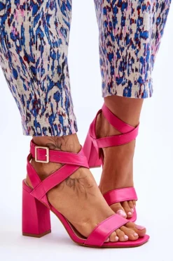 Eleganckie Sandały Na Słupku Fuksja Michele